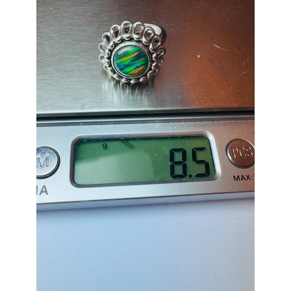 Estate Kameleon Sterling Silver 925 Interchangeable Ring Green Abalone - Picture 12 of 12